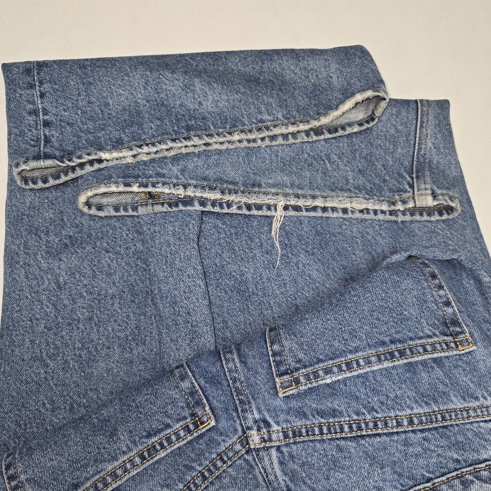 H&M High Rise Wide Leg Blue Denim Jeans Sz 6 Womens 5-Pocket 100% Cotton Boho - Picture 10 of 12